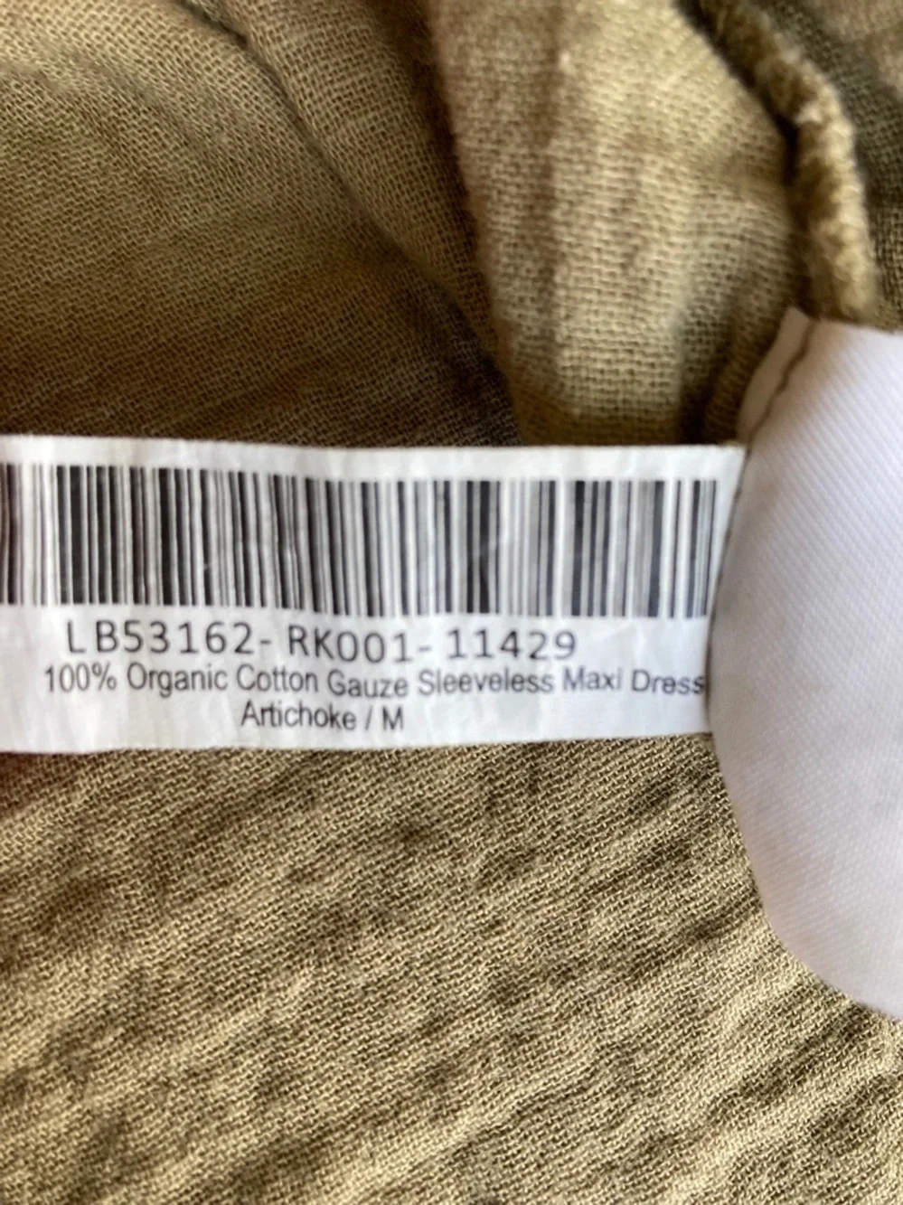 Quince Organic Cotton Gauze Sleeveless Maxi Dress with Pockets in Artichoke sz M - Picture 8 of 8